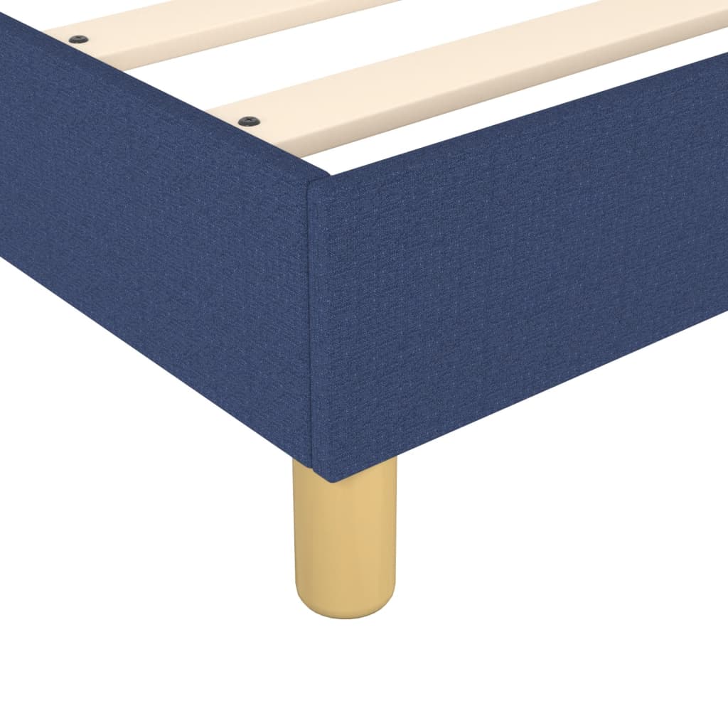vidaXL atsperu gultas rāmis, zils, 200x200 cm, audums