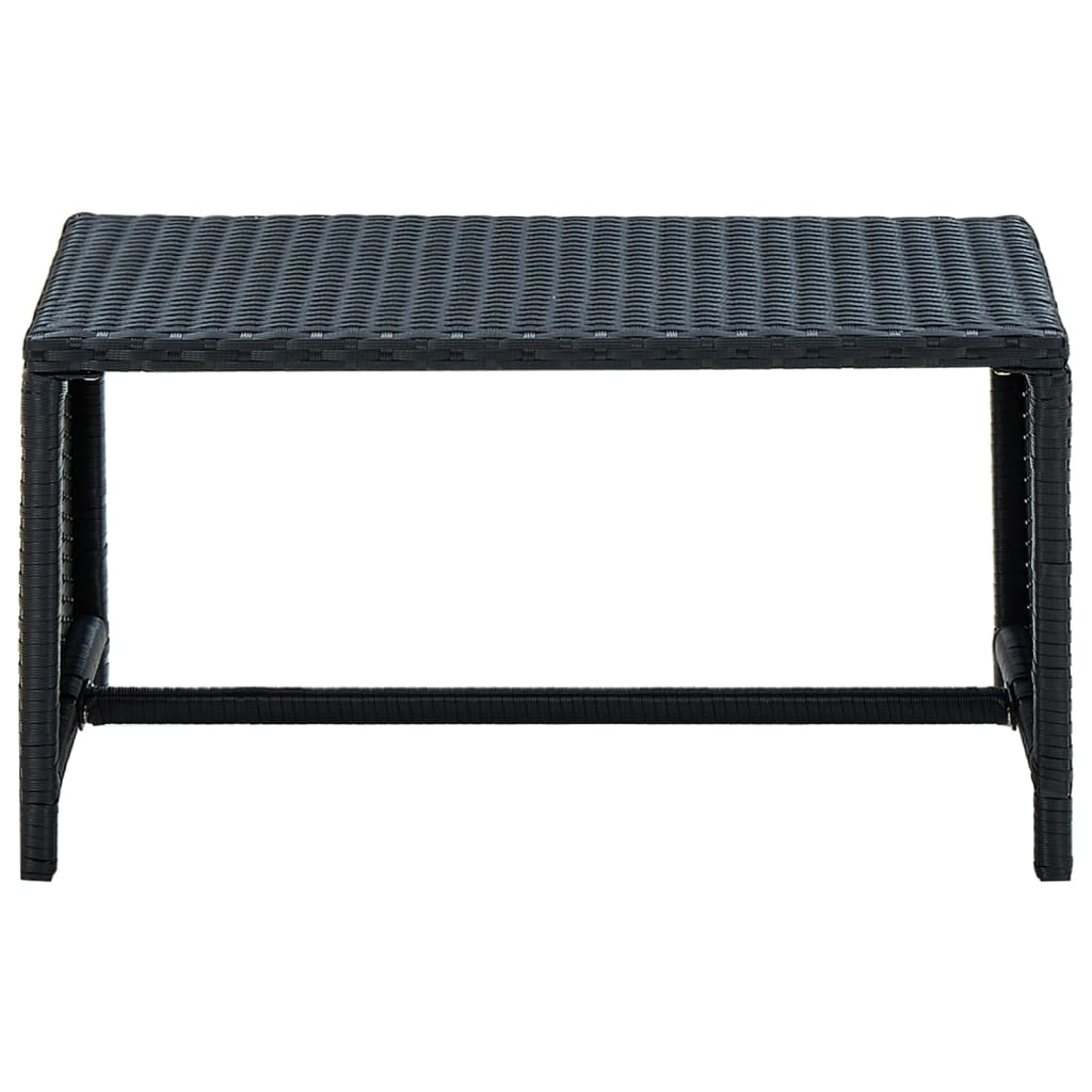 vidaXL kafijas galdiņš, melns, 70x40x38 cm, PE rotangpalma