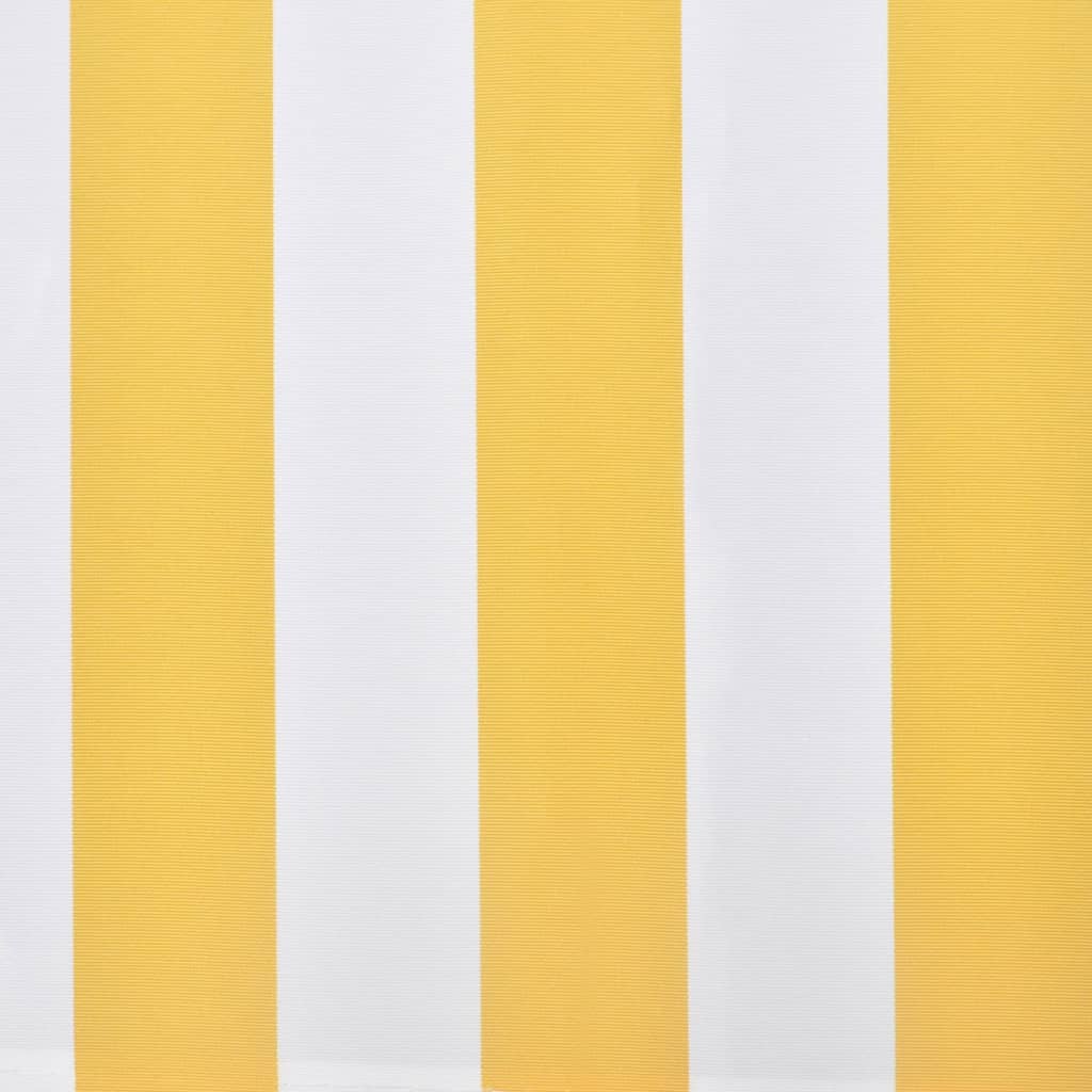 vidaXL izvelkama markīze, 300 cm, ar roku darbināma, dzeltena ar baltu