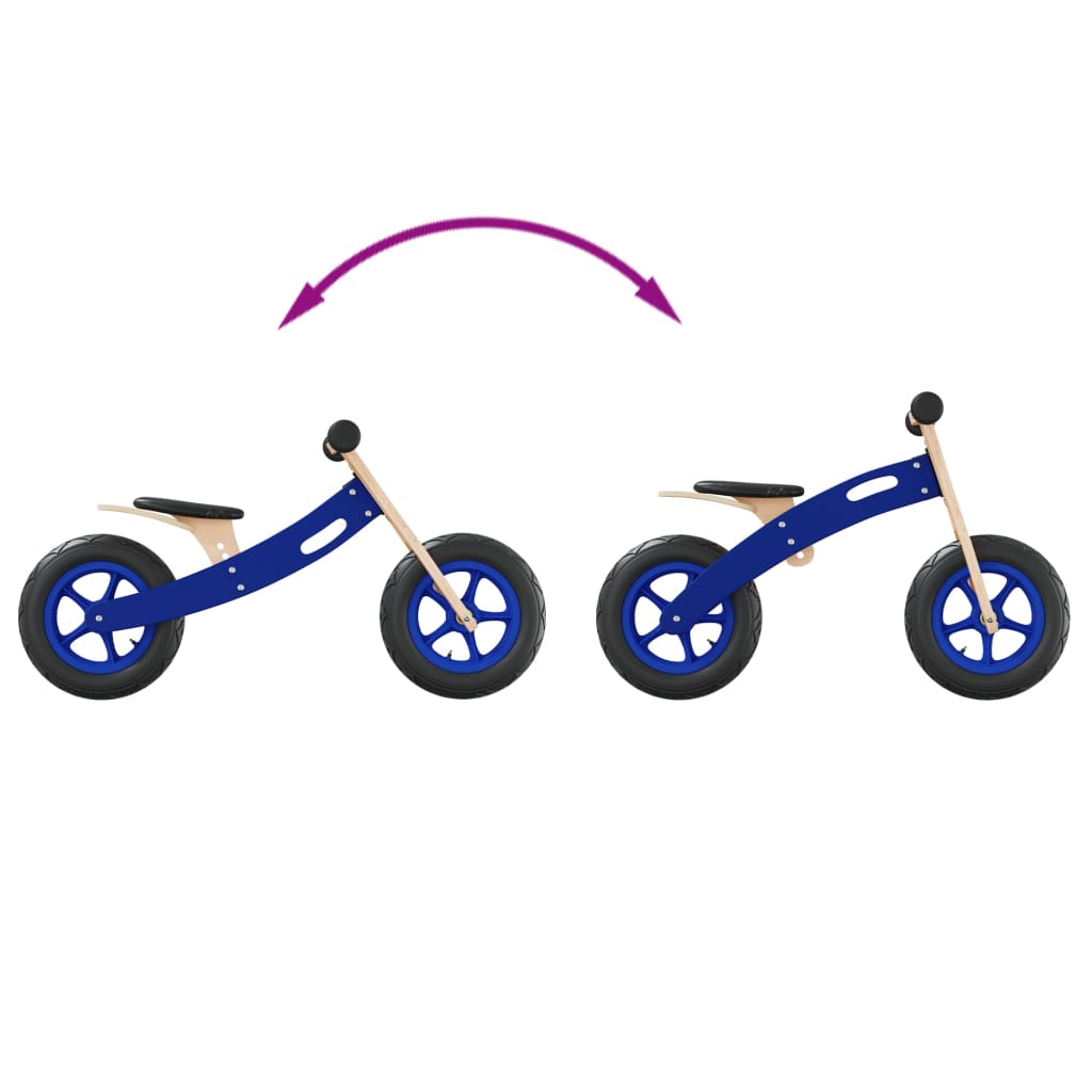 vidaXL līdzsvara ritenis bērniem ar piepūšamām riepām, zils