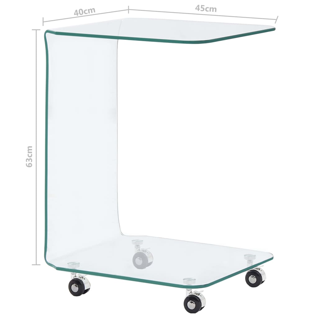 vidaXL kafijas galdiņš, 45x40x63 cm, rūdīts stikls