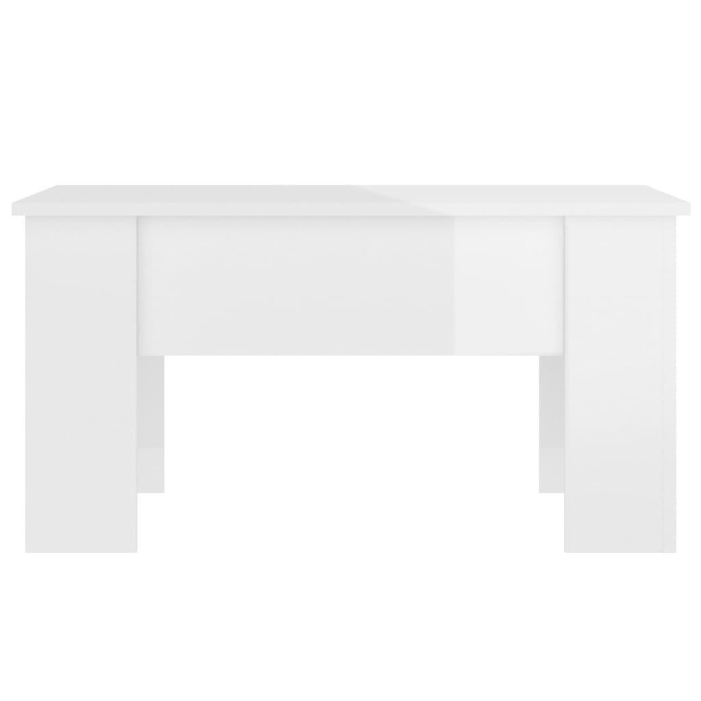 vidaXL kafijas galdiņš, spīdīgi balts, 79x49x41 cm, inženierijas koks