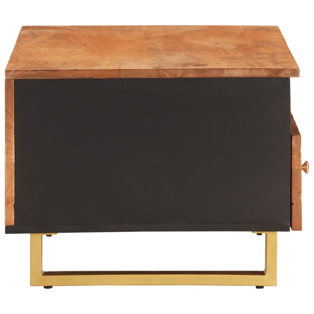 vidaXL kafijas galdiņš, brūns un melns, 80x54x40 cm, mango masīvkoks