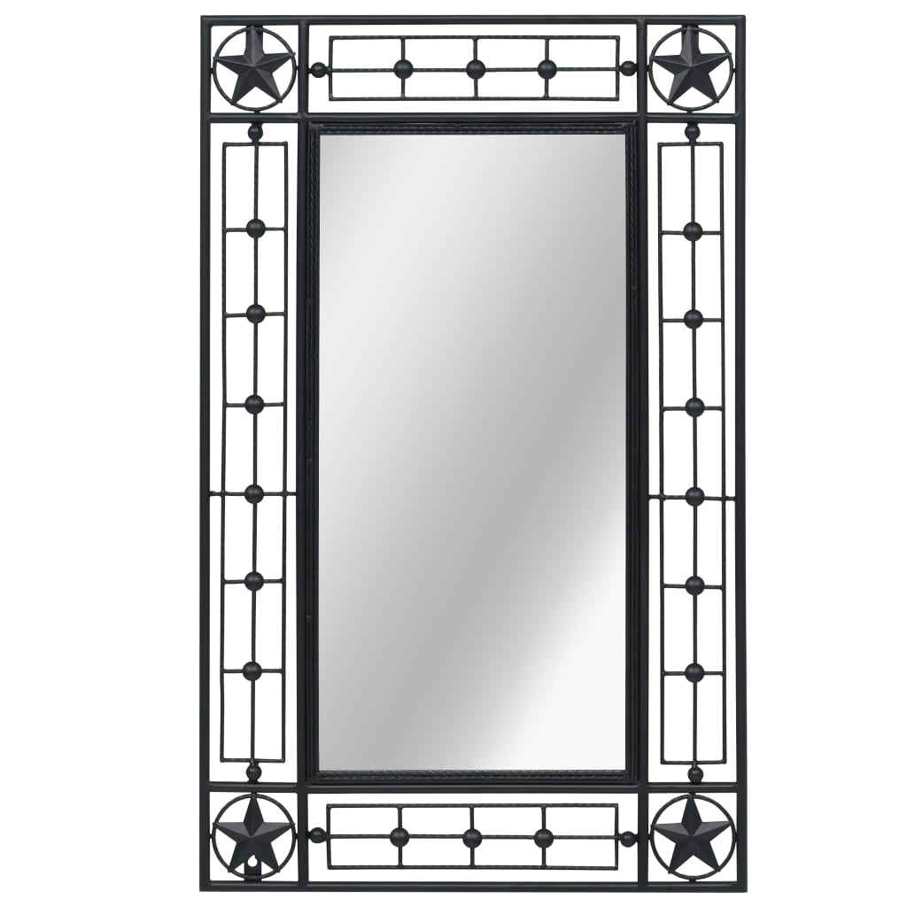 vidaXL sienas spogulis, taisnstūra forma, 50x80 cm, melns