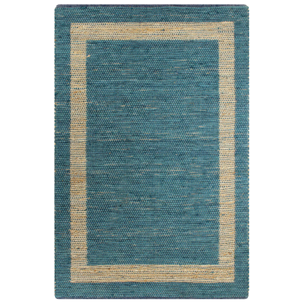 vidaXL paklājs, roku darbs, džuta, zils, 160x230 cm