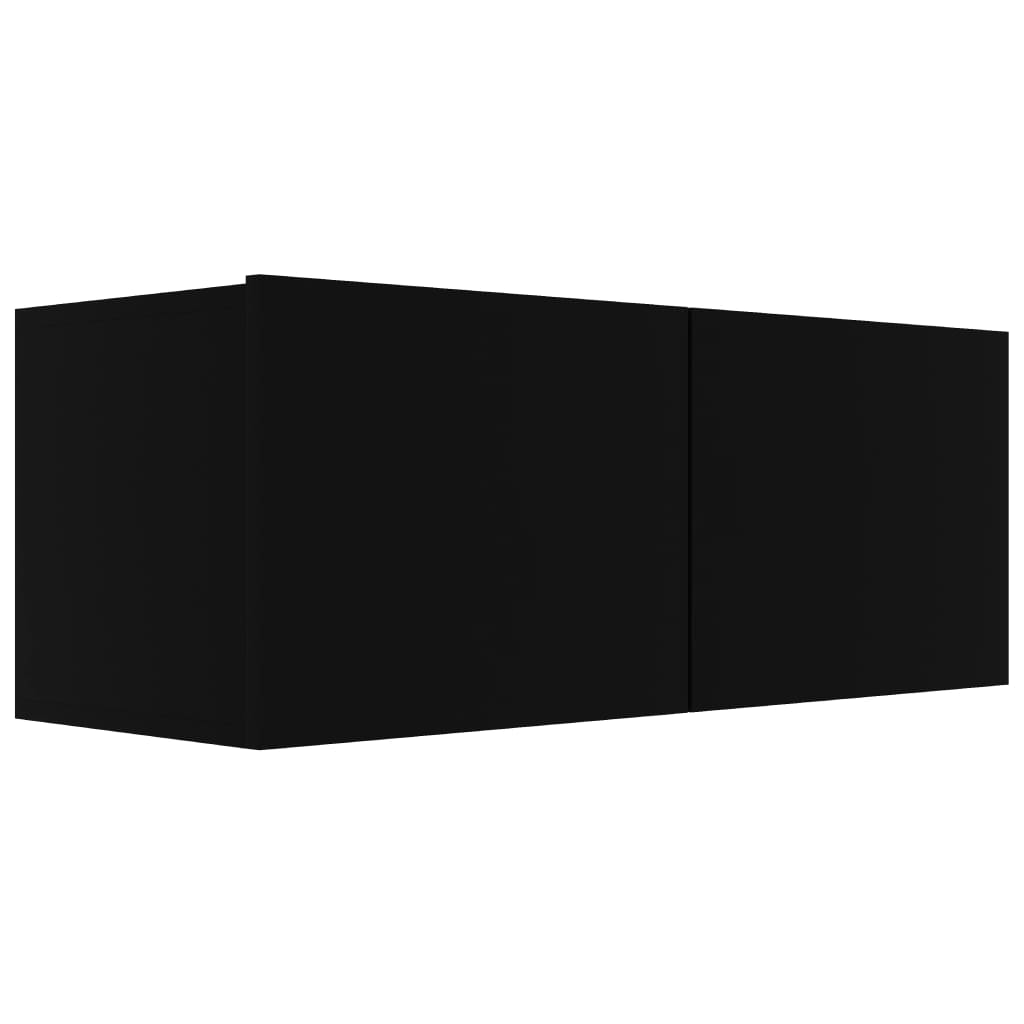 vidaXL 3-daļīgs TV skapīšu komplekts, melns, skaidu plāksne