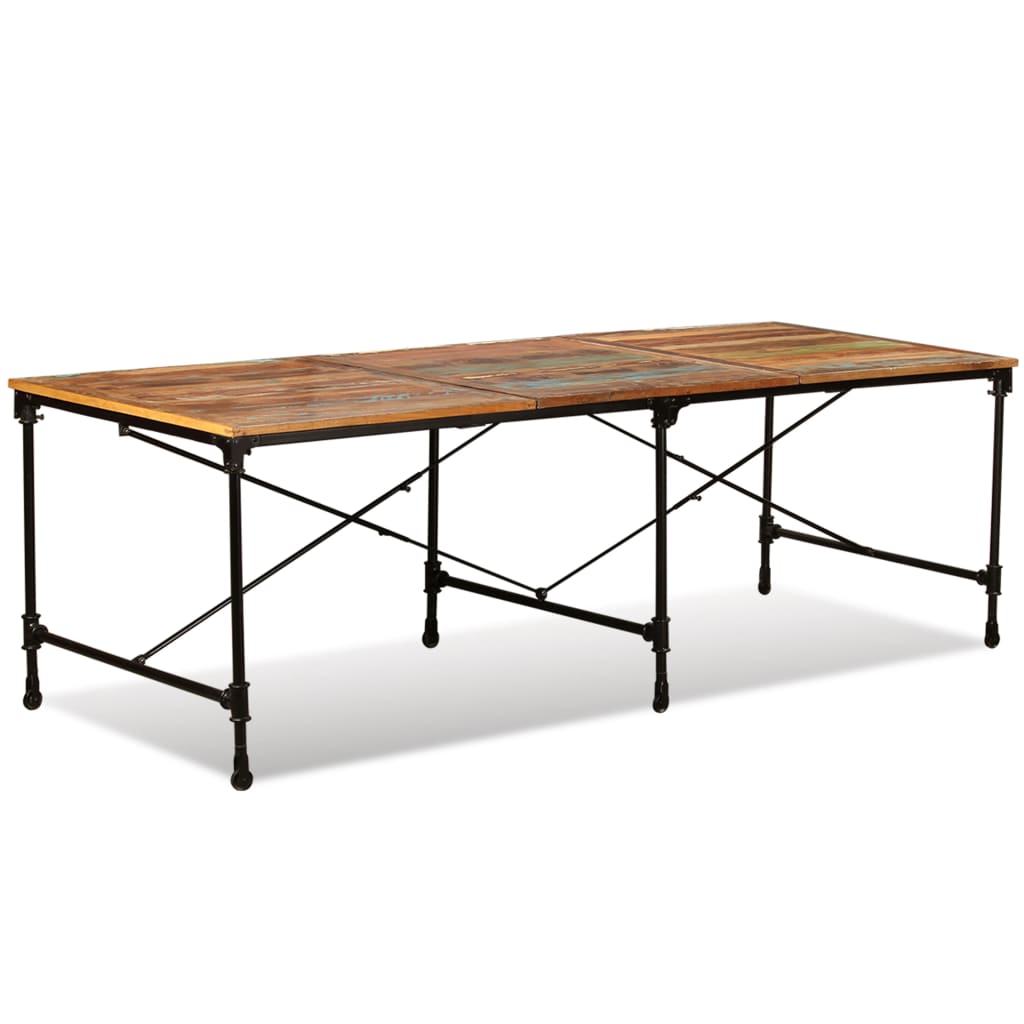 vidaXL virtuves galds, 240 cm, pārstrādāts masīvkoks