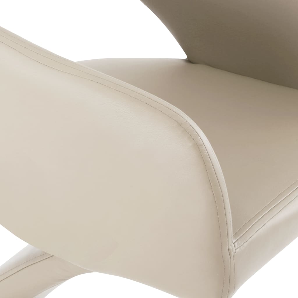 vidaXL virtuves krēsli, 2 gab., kapučīno krāsas mākslīgā āda