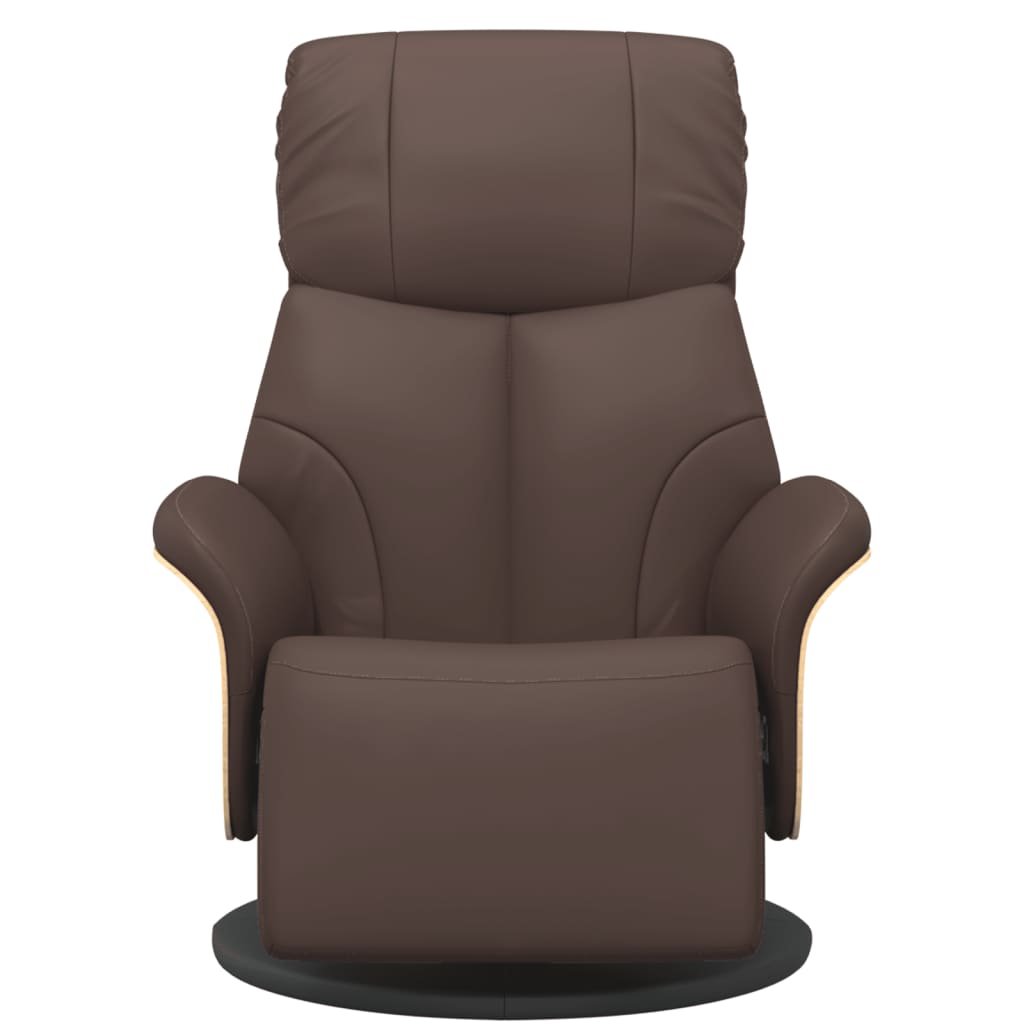 vidaXL atpūtas krēsls ar kāju balstu, atgāžams, brūns mākslīgā āda
