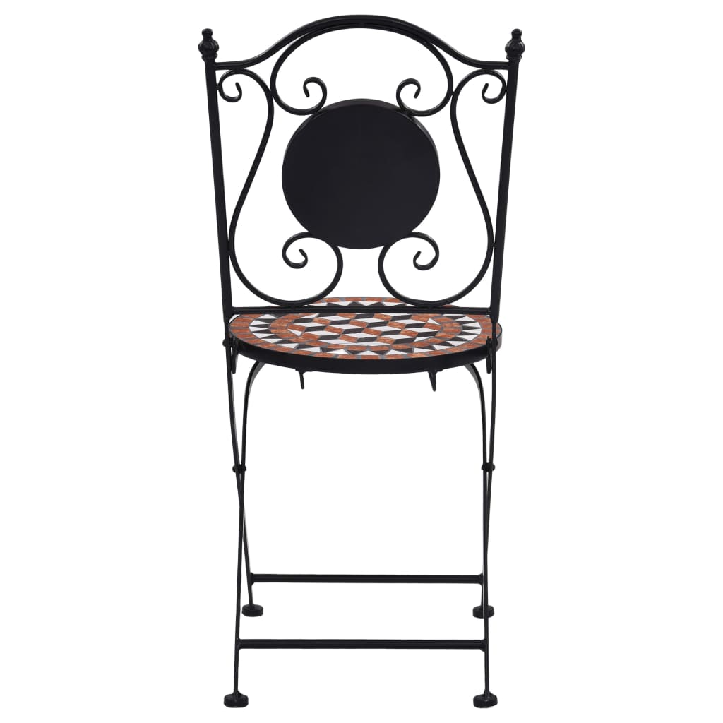 vidaXL bistro krēsli, 2 gab., mozaīkas apdare, brūna keramika