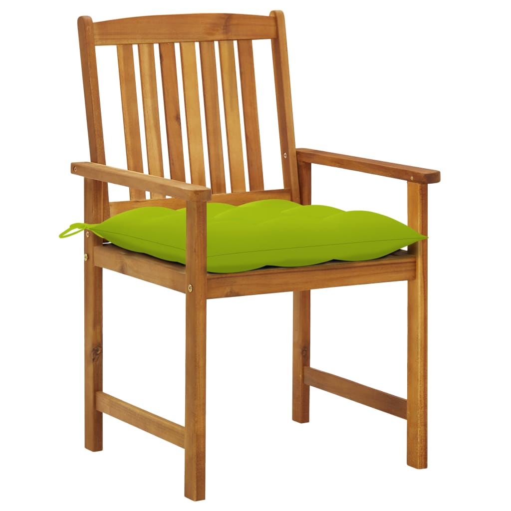 vidaXL dārza krēsli ar matračiem, 4 gab., akācijas masīvkoks