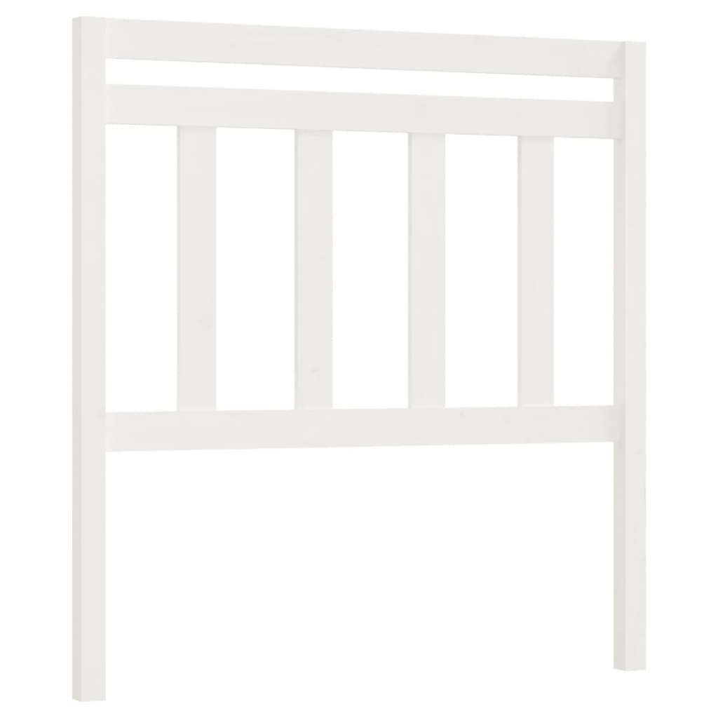 vidaXL gultas galvgalis, balts, 81x4x100 cm, priedes masīvkoks