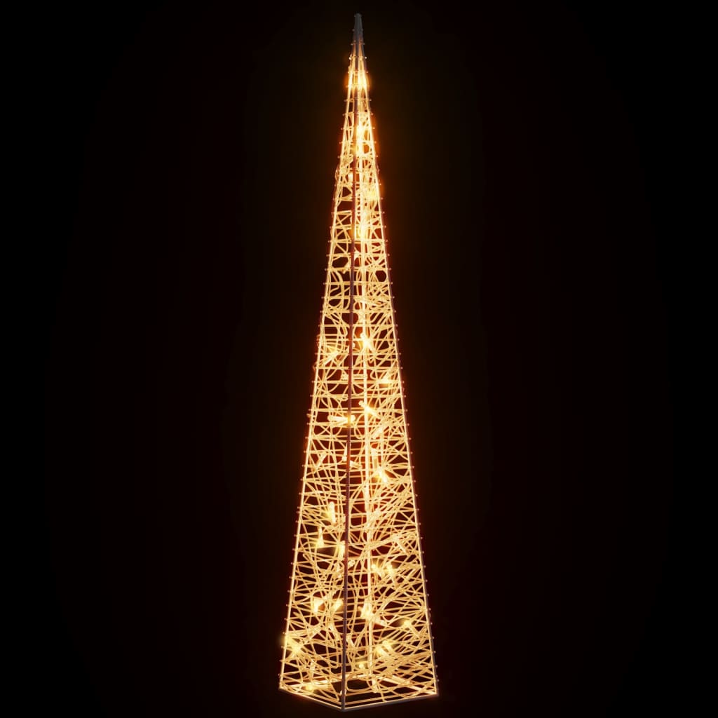 vidaXL Ziemassvētku rotājums, 60 silti baltas LED, 120 cm, akrils