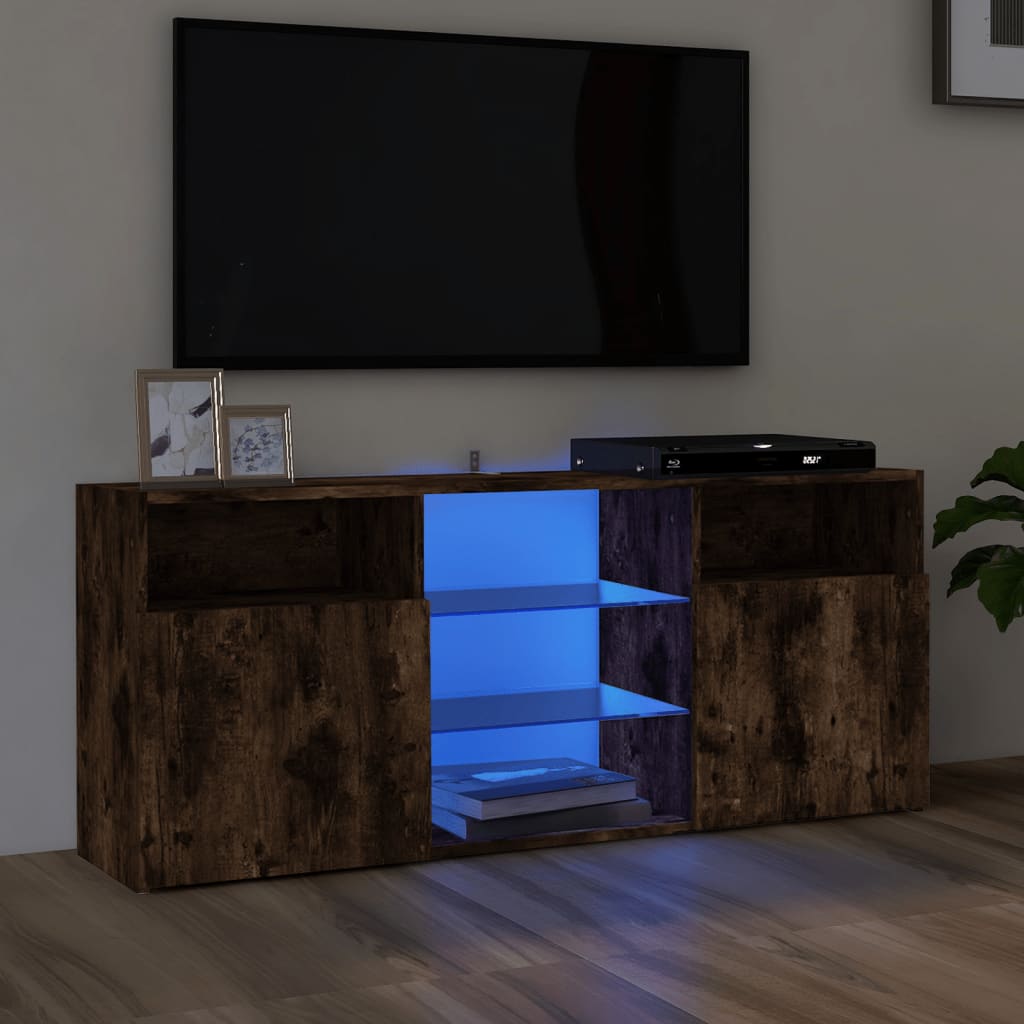 vidaXL TV skapītis ar LED lampiņām, ozolkoka krāsa, 120x30x50 cm