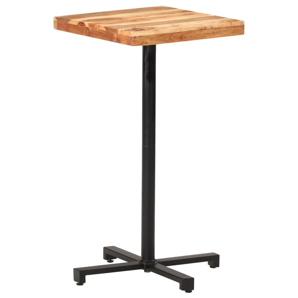 vidaXL bāra galds, kvadrātveida, 50x50x110 cm, akācijas masīvkoks