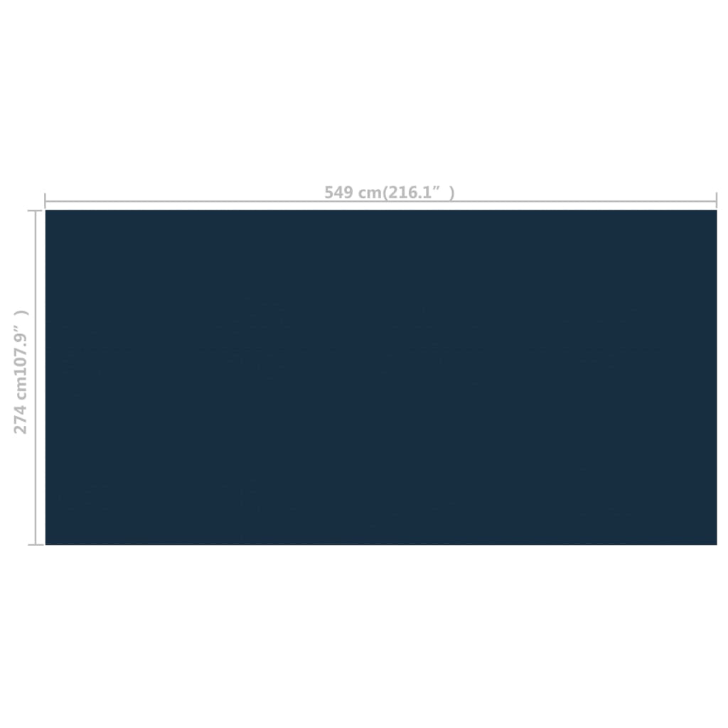 vidaXL baseina pārklājs, solārs, peldošs, 549x274 cm, melns un zils PE