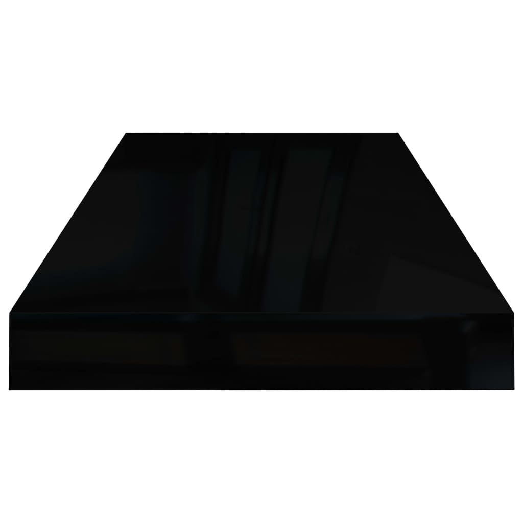 vidaXL sienas plaukts, spīdīgi melns, 60x23,5x3,8 cm, MDF