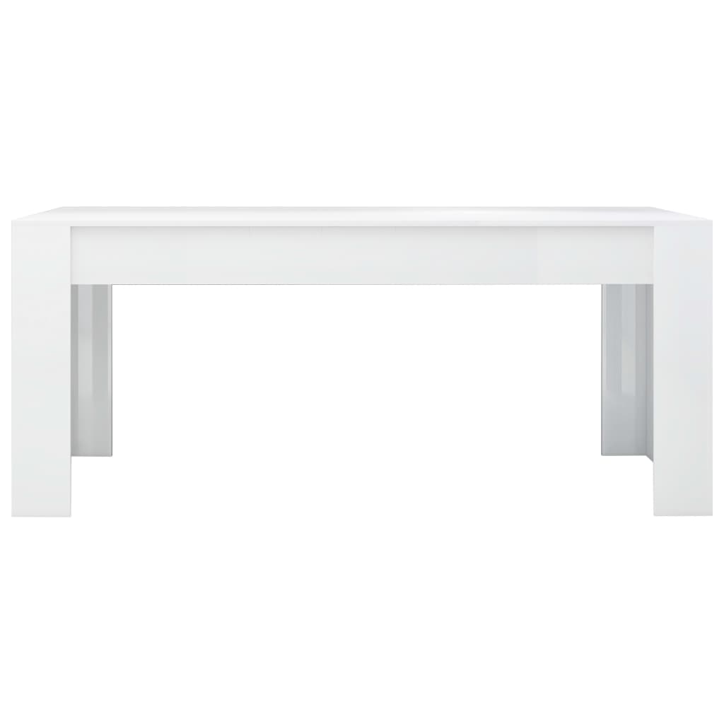 vidaXL virtuves galds, spīdīgi balts, 180x90x76 cm, skaidu plāksne