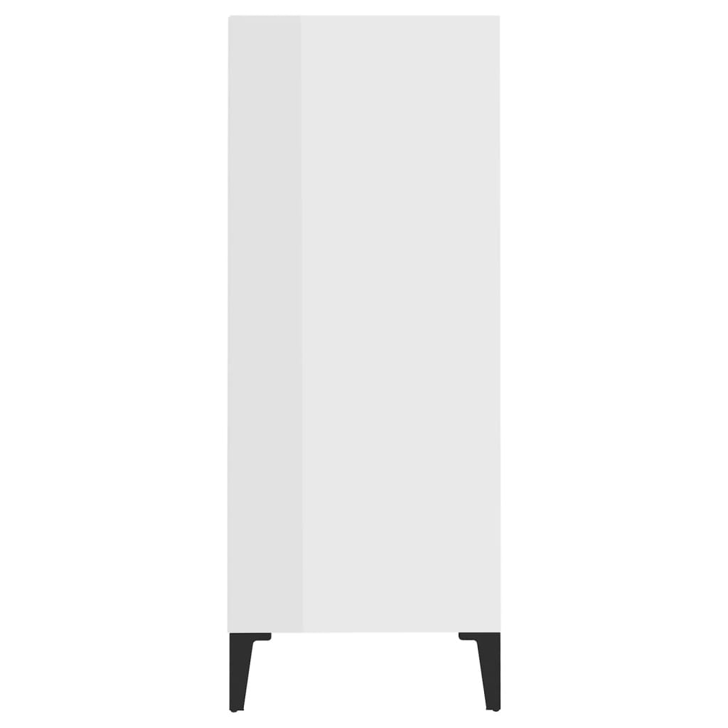 vidaXL kumode, spīdīgi balta, 57x35x90 cm, skaidu plāksne