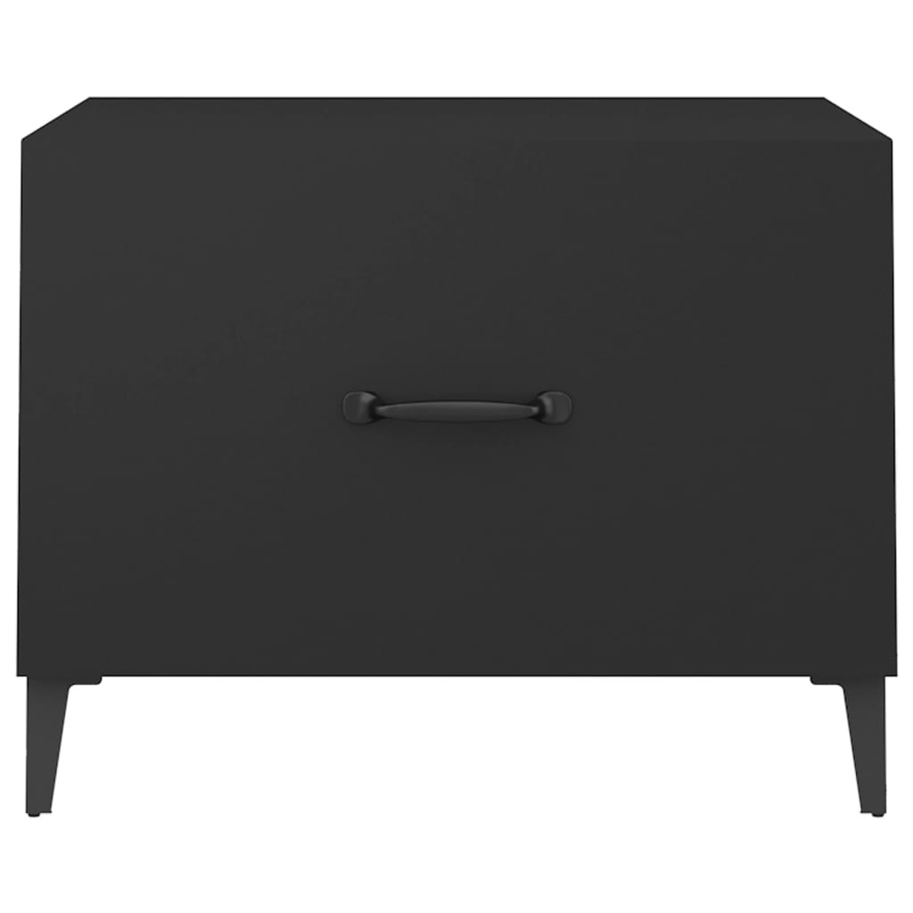 vidaXL kafijas galdiņš ar metāla kājām, melns, 50x50x40 cm