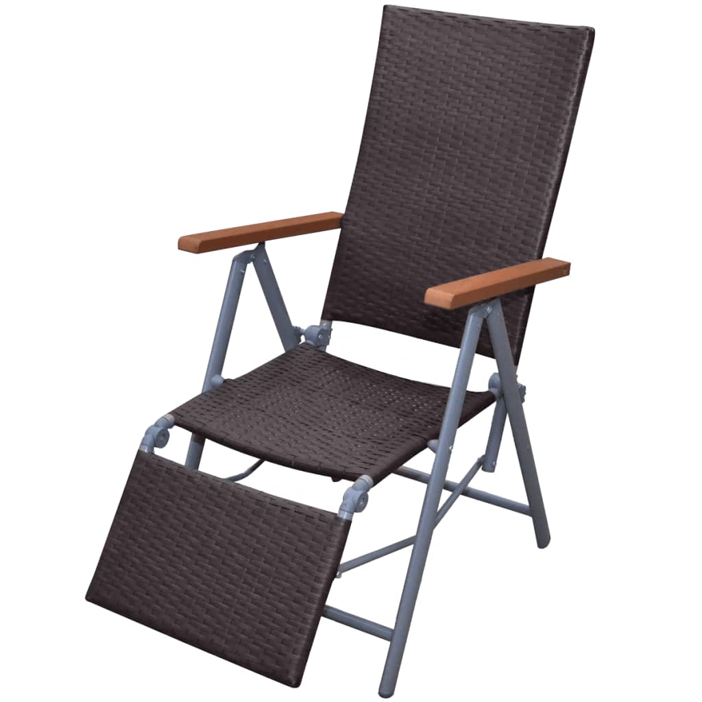 vidaXL dārza atpūtas krēsls, alumīnijs, brūns