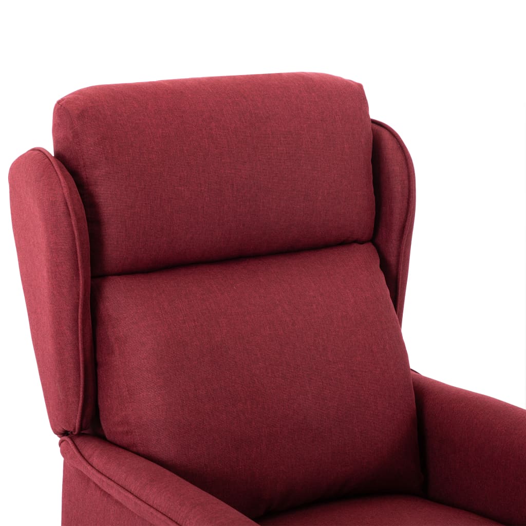 vidaXL atpūtas krēsls, atgāžams, vīnsarkans audums