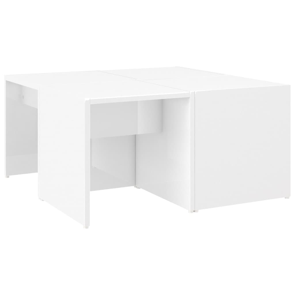vidaXL kafijas galdiņi, 4 gab., 33x33x33 cm, balti, skaidu plāksne