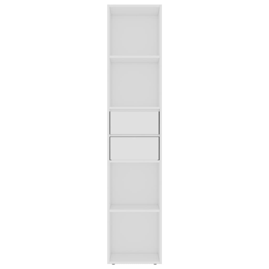 vidaXL grāmatu plaukts, balts, 36x30x171 cm, skaidu plāksne