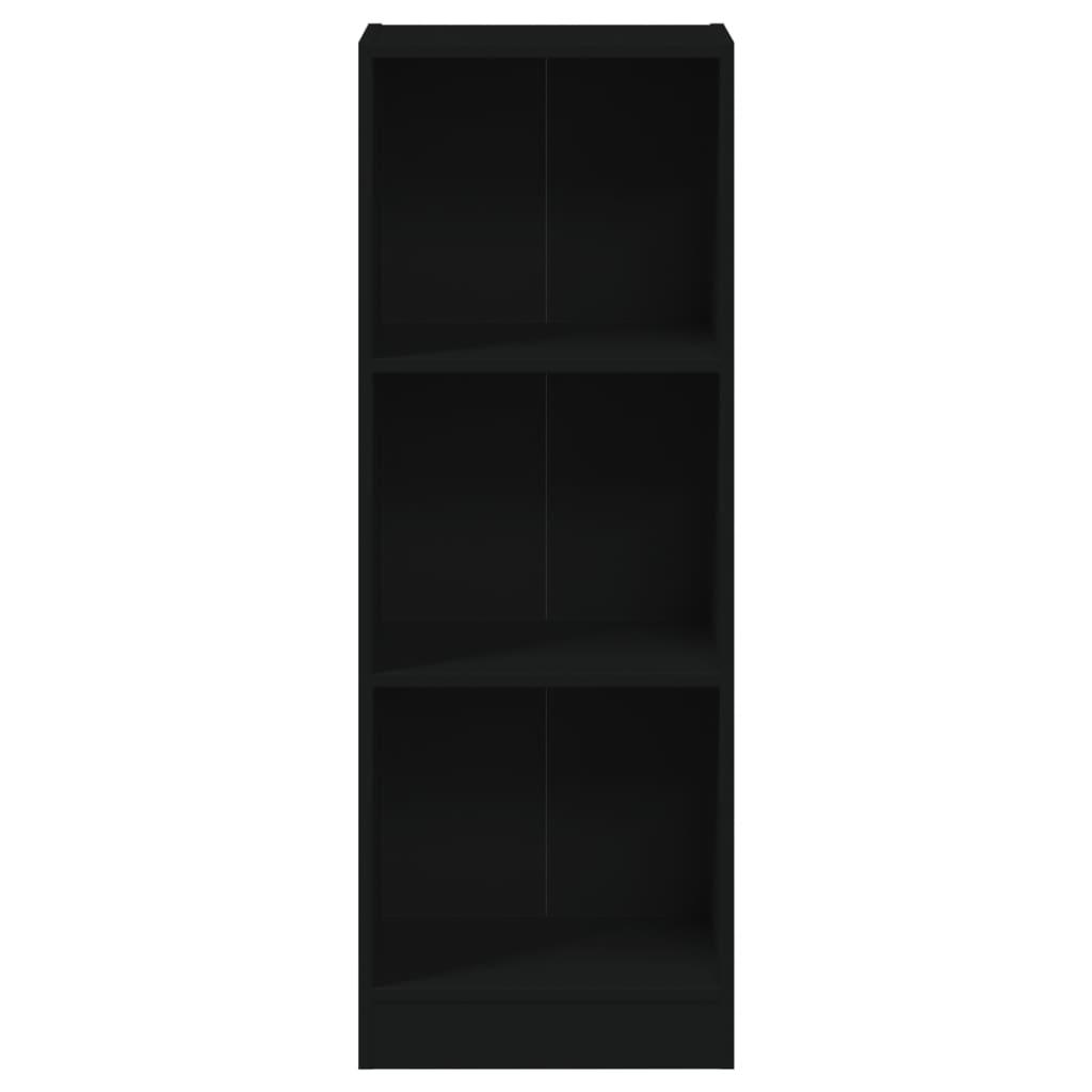 vidaXL 3-līmeņu grāmatu plaukts, melns, 40x24x108 cm, skaidu plāksne