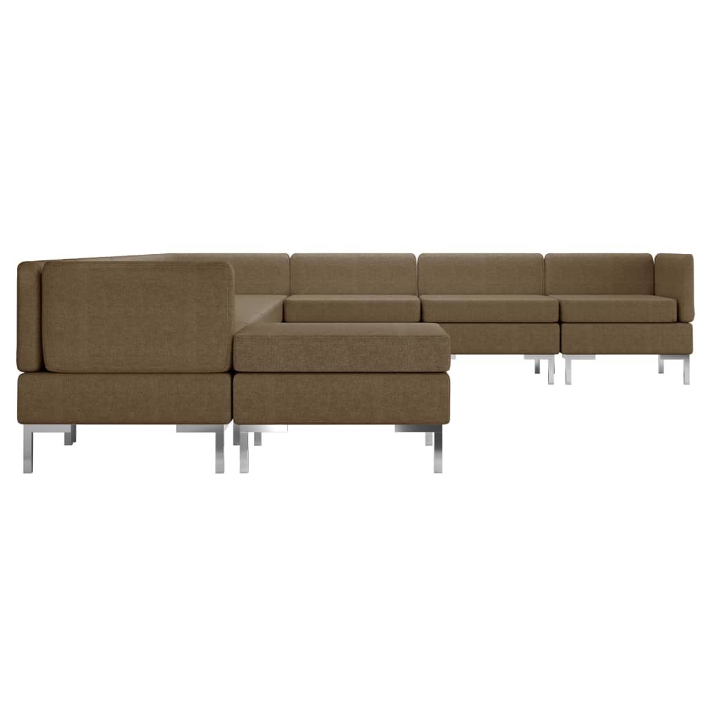 vidaXL 9-daļīgs dīvāna komplekts, brūns audums