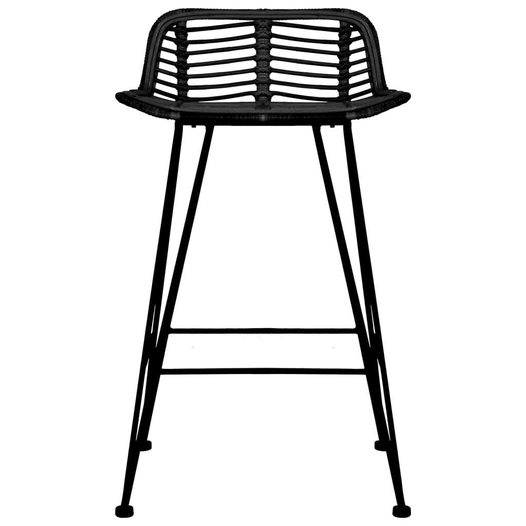 vidaXL bāra krēsli, 2 gab., melna rotangpalma