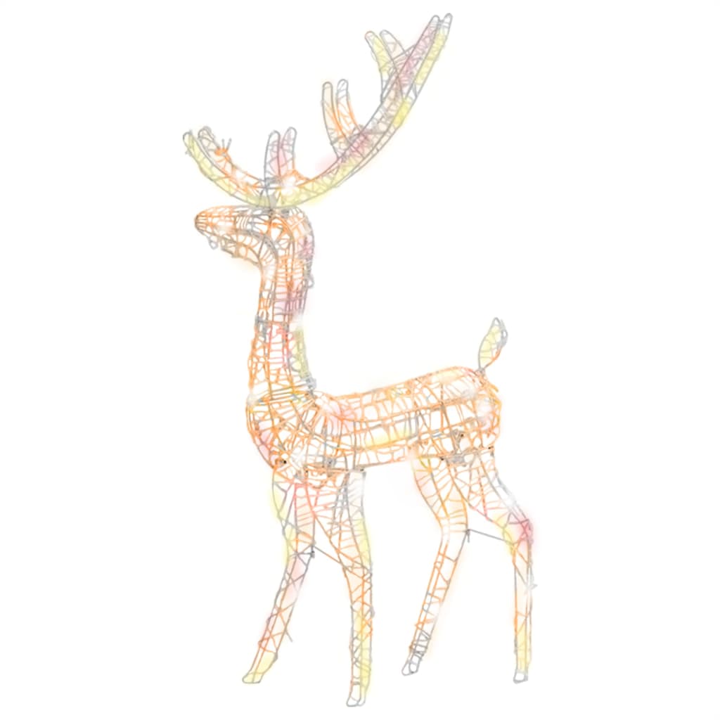 vidaXL ziemeļbriežu dekorācijas, 3 gab., akrils, 120 cm, krāsainas