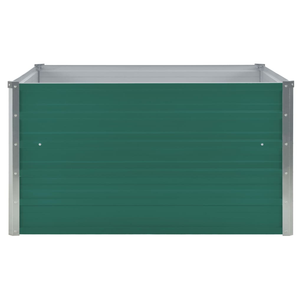 vidaXL puķu kaste, zaļa, 100x100x45 cm, cinkots tērauds