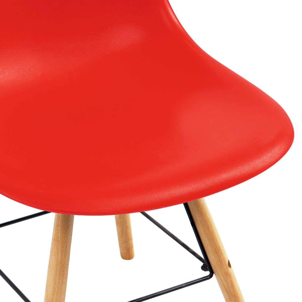 vidaXL virtuves krēsli, 6 gab., sarkana plastmasa