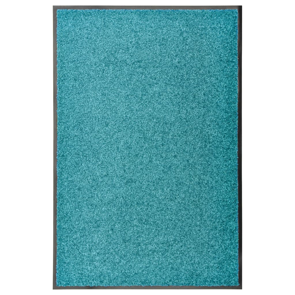 vidaXL durvju paklājs, mazgājams, ciānkrāsā, 60x90 cm