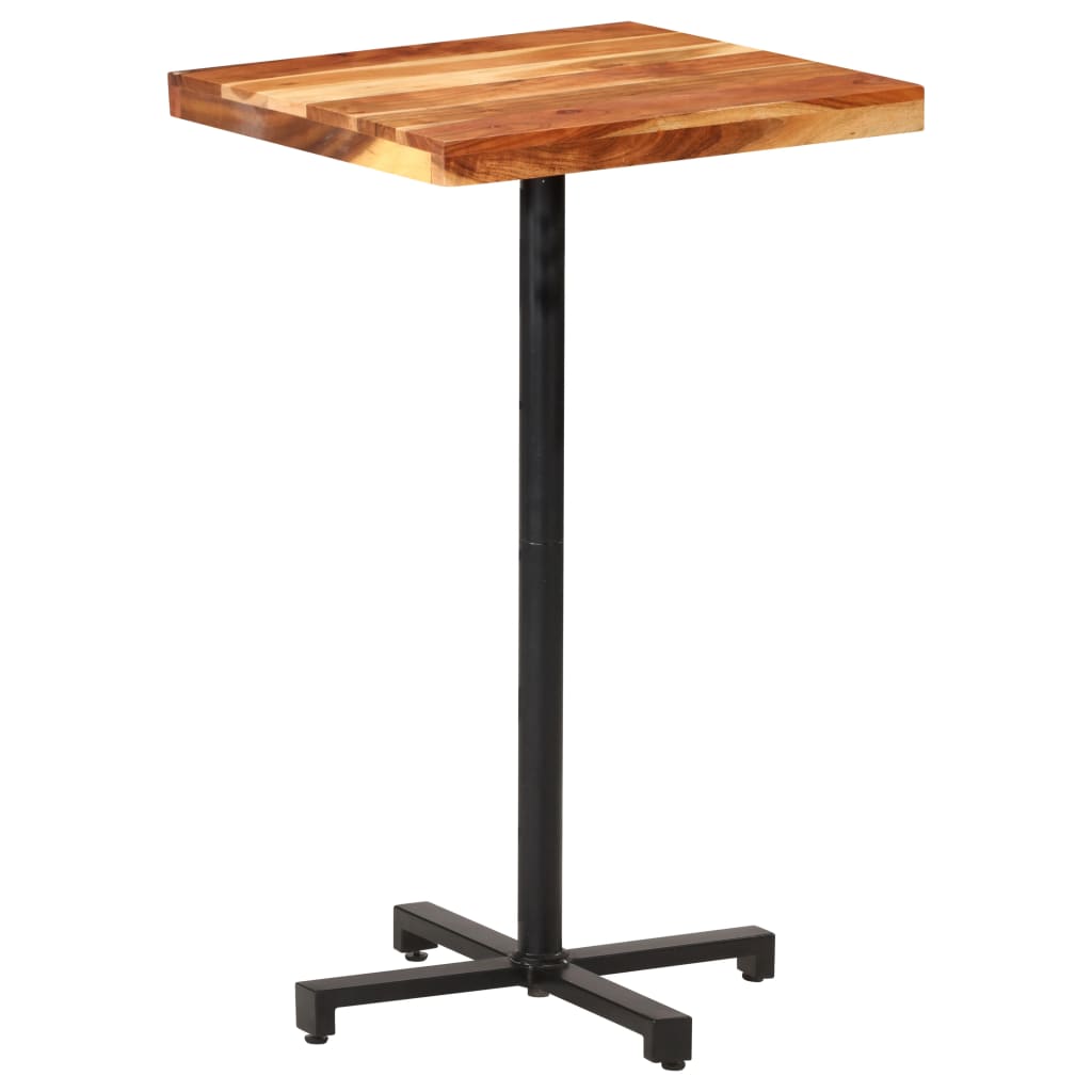 vidaXL bāra galds, kvadrātveida, 60x60x110 cm, akācijas masīvkoks