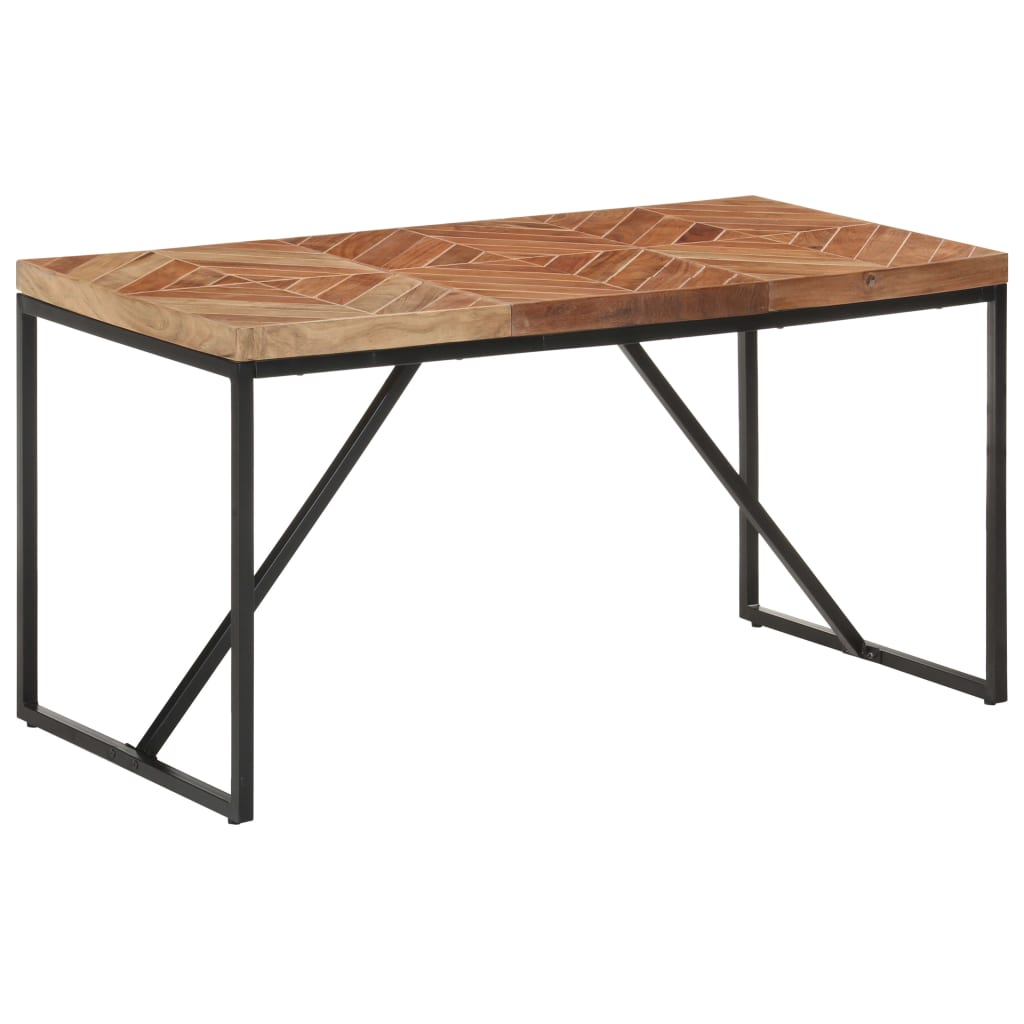 vidaXL virtuves galds, 140x70x76 cm, akācijas un mango masīvkoks