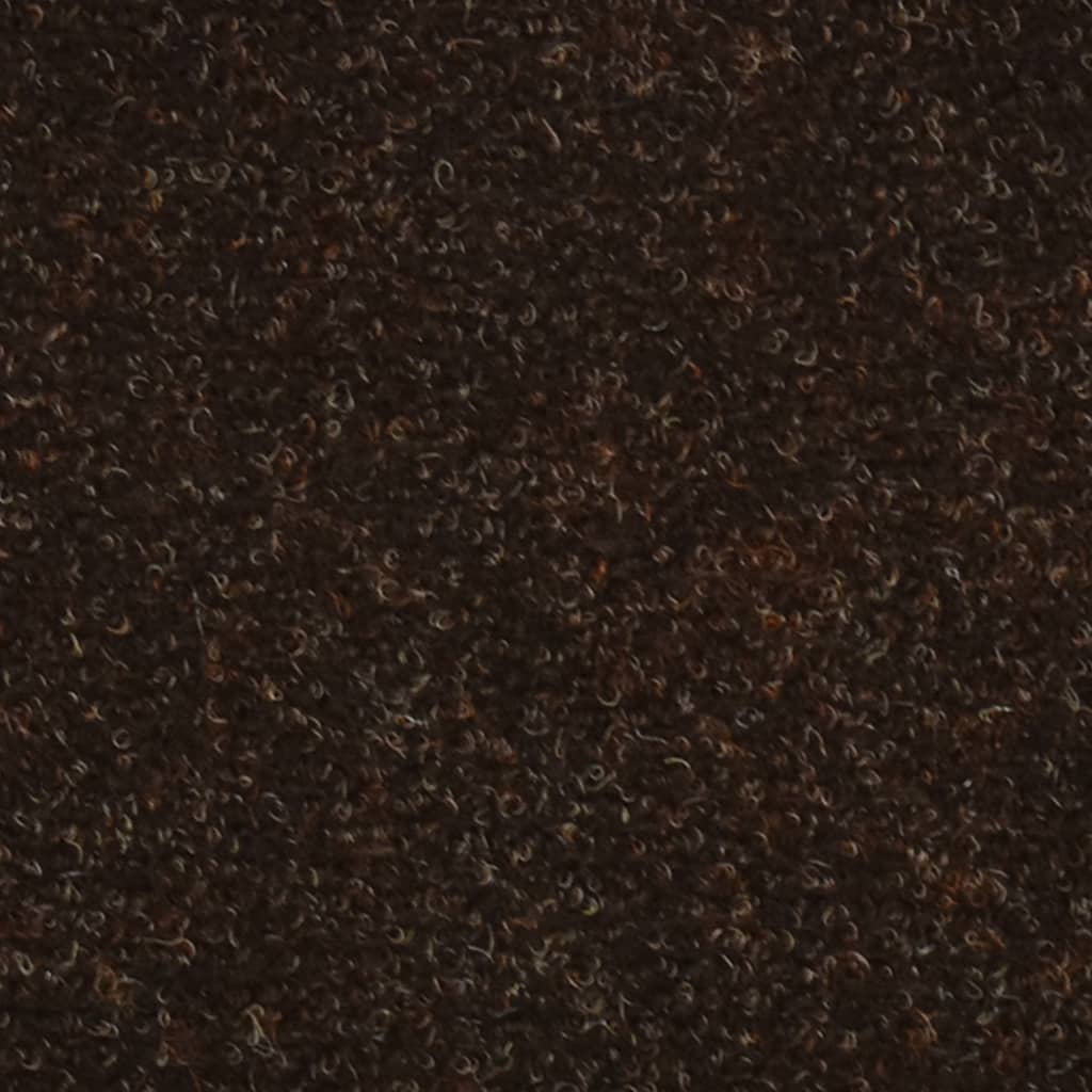vidaXL kāpņu paklāji, 15 gab., pašlīmējoši, 56x17x3 cm, brūni