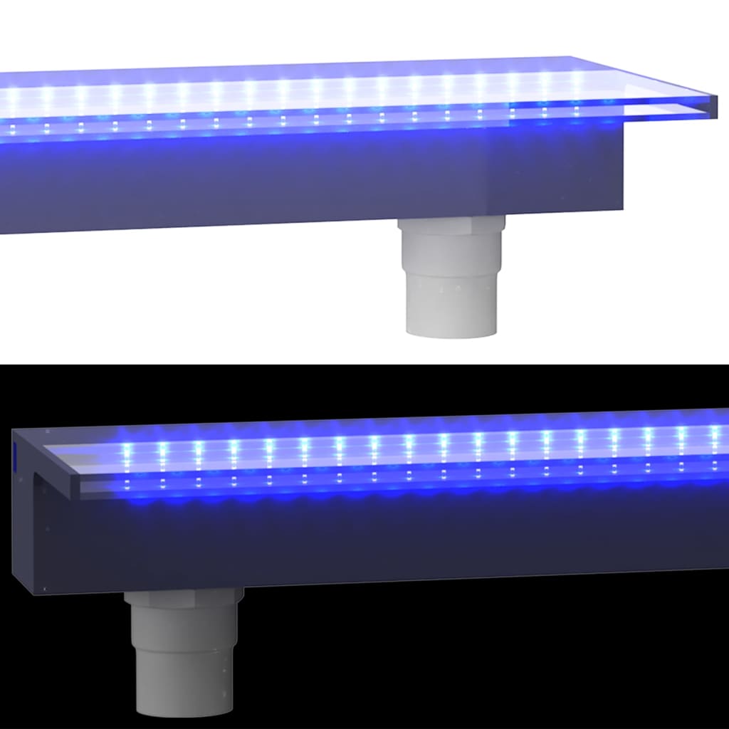 vidaXL ūdenskrituma sliede ar RGB LED gaismām, akrils, 108 cm