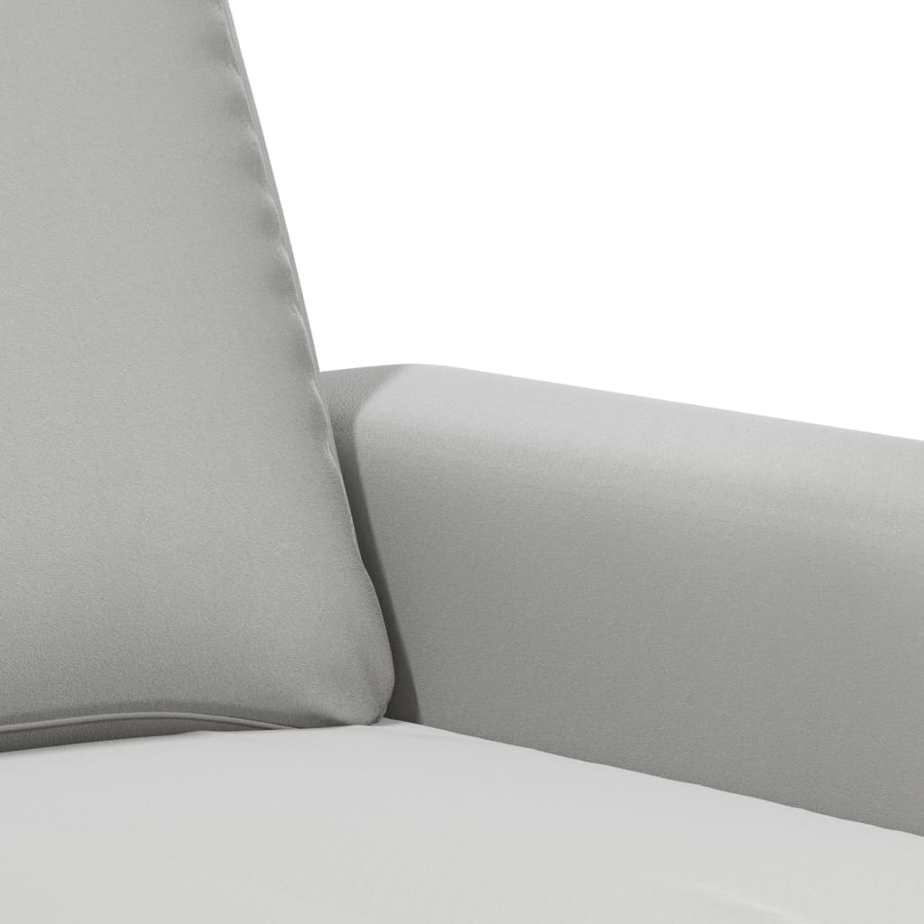 vidaXL trīsvietīgs dīvāns, 210 cm, gaiši pelēks mikrošķiedras audums