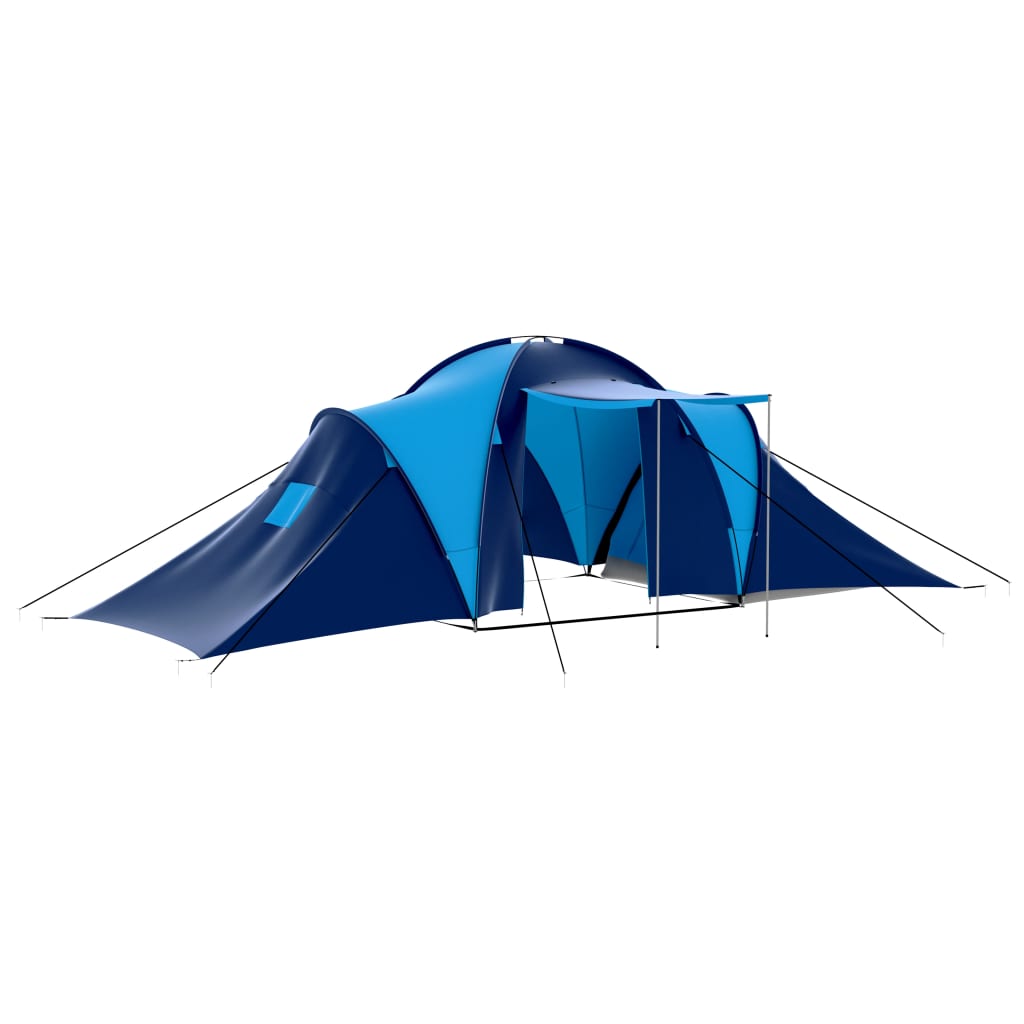 vidaXL deviņvietīga telts, tumši zila un zila, audums