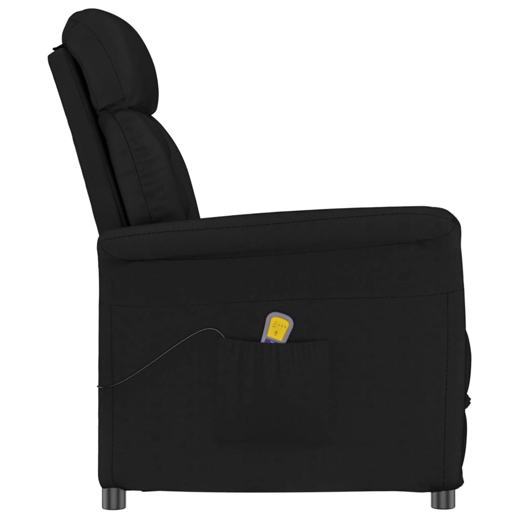 vidaXL masāžas krēsls, melna mākslīgā zamšāda