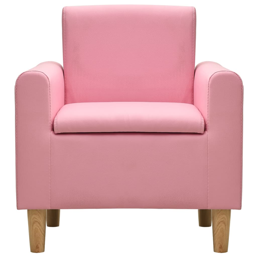 vidaXL bērnu dīvāns, rozā mākslīgā āda