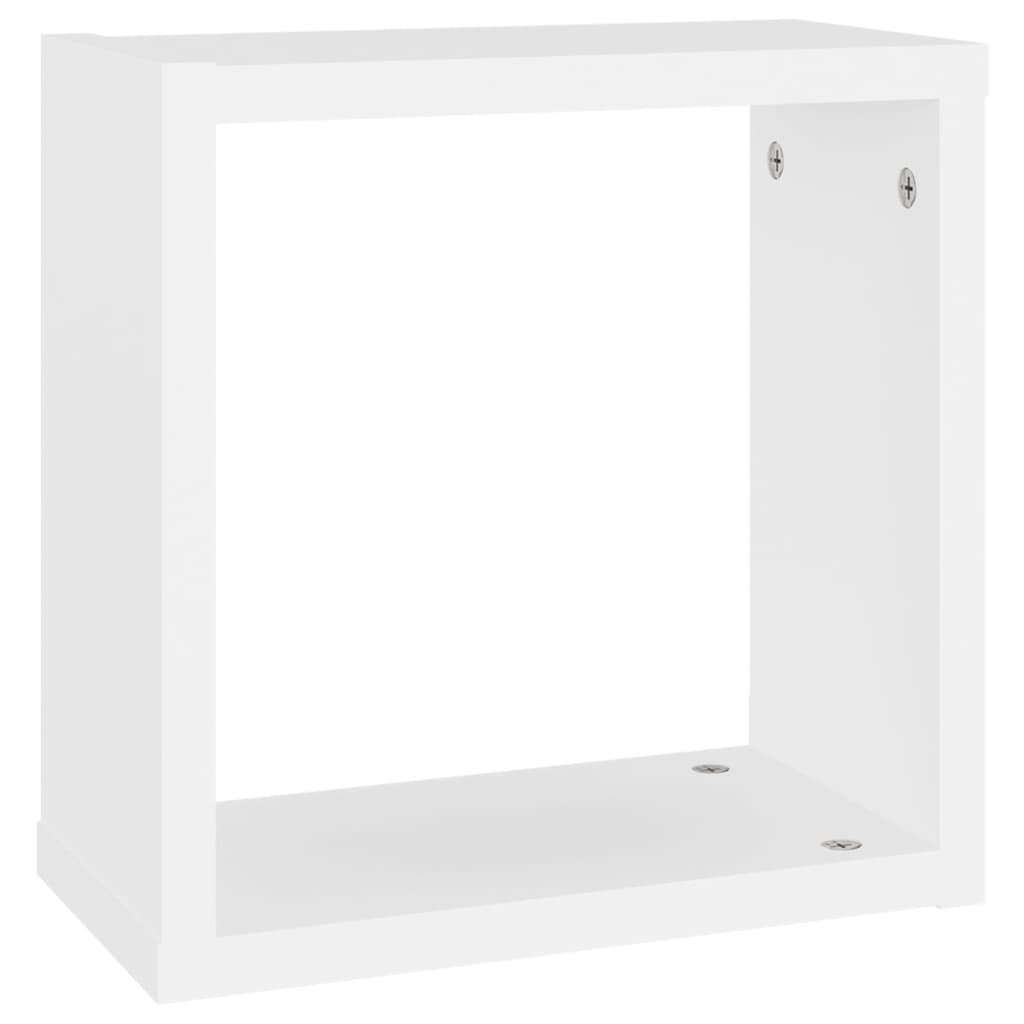 vidaXL kuba formas sienas plaukti, 2 gab., 30x15x30 cm, balti