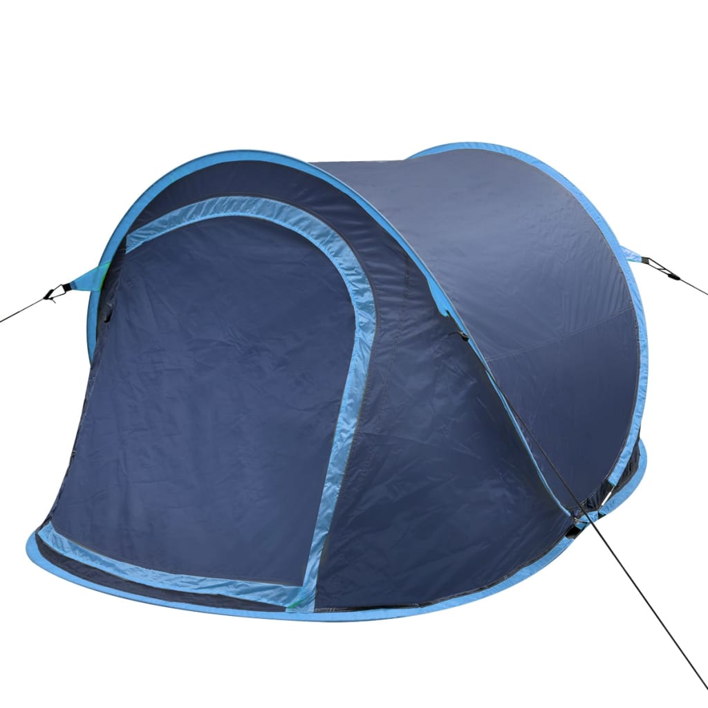 vidaXL ātri saliekama dizaina telts, 2 personām, tumši zila/gaiši zila