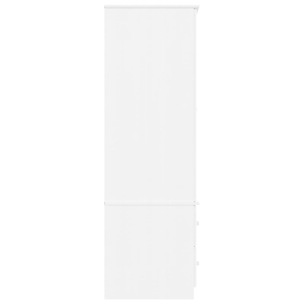 vidaXL skapis ALTA, balts, 90x55x170 cm, priedes masīvkoks