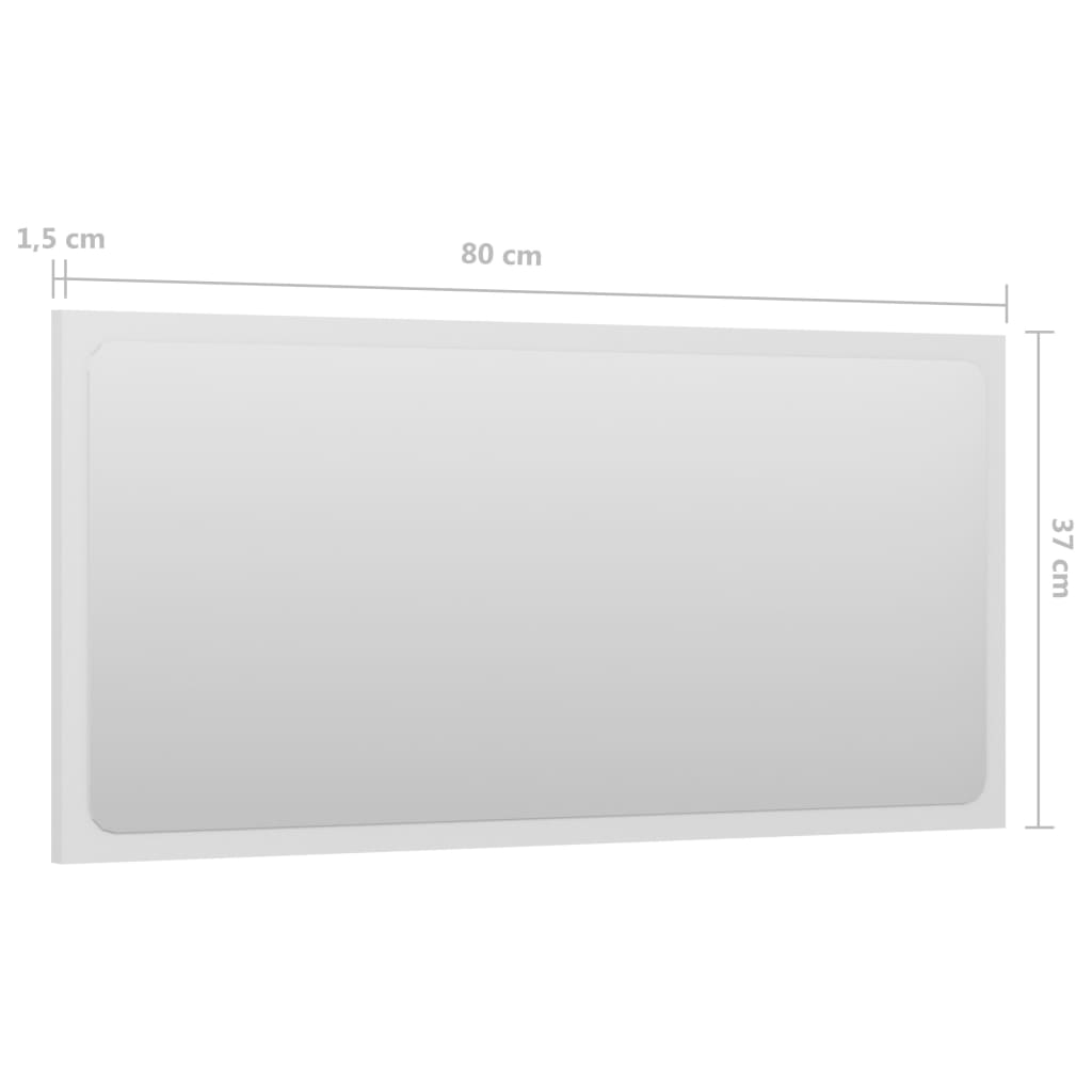 vidaXL vannasistabas spogulis, spīdīgi balts, 80x1,5x37 cm