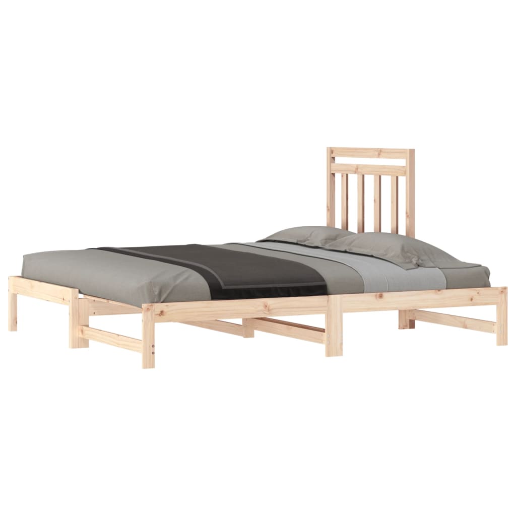 vidaXL izvelkama gulta, 2x(90x200) cm, priedes masīvkoks