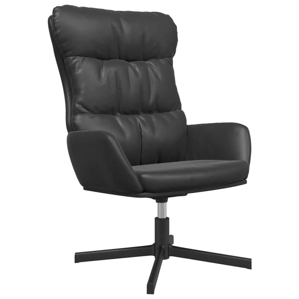 vidaXL atpūtas krēsls, melna mākslīgā āda