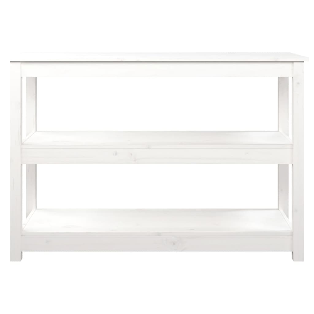 vidaXL konsoles galdiņš, balts, 110x40x74 cm, priedes masīvkoks